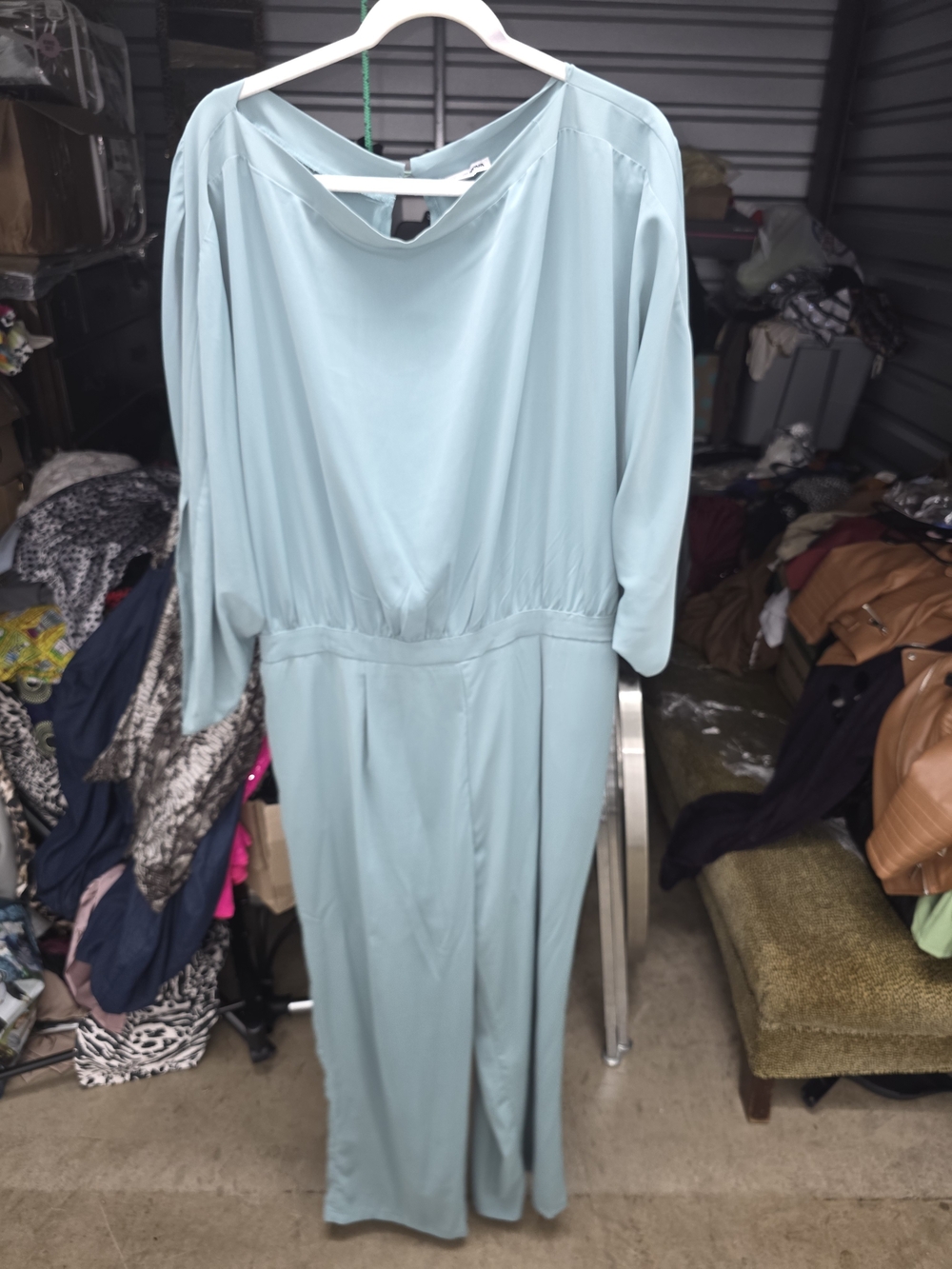 Fashion Nova Pale Blue Long Sleeve Maxi Dress